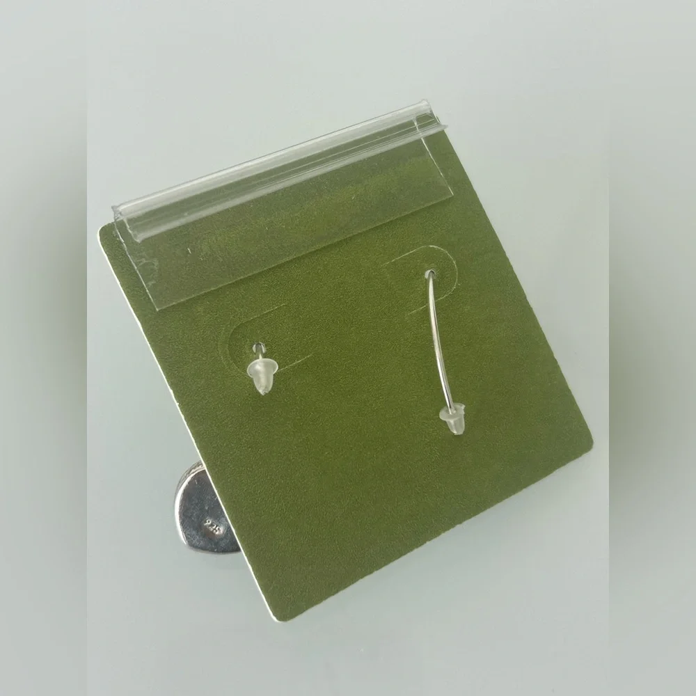 Evil Eye heart Sterling Silver dangle Earrings